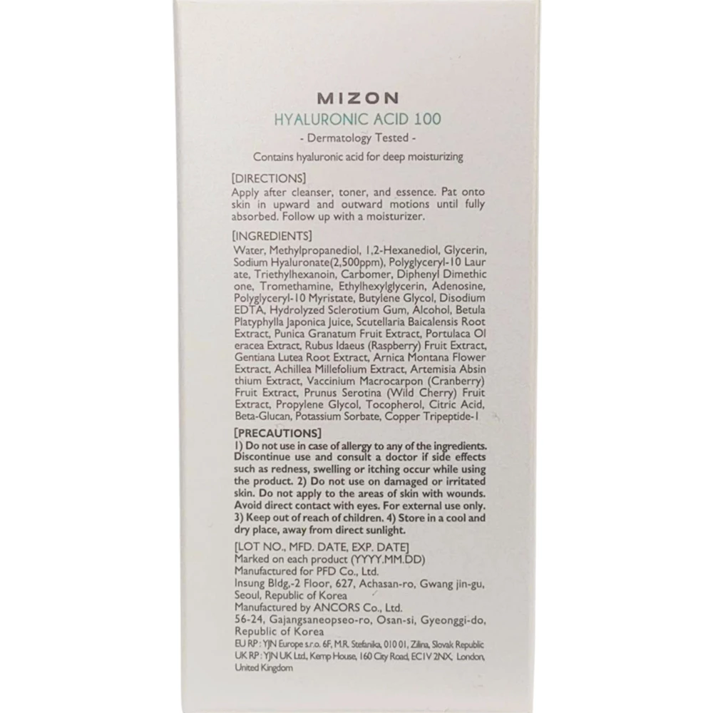 Mizon Hyaluronic Acid 100 Ser de fata - Hidratare intensa si efect anti-rid, 30 ml