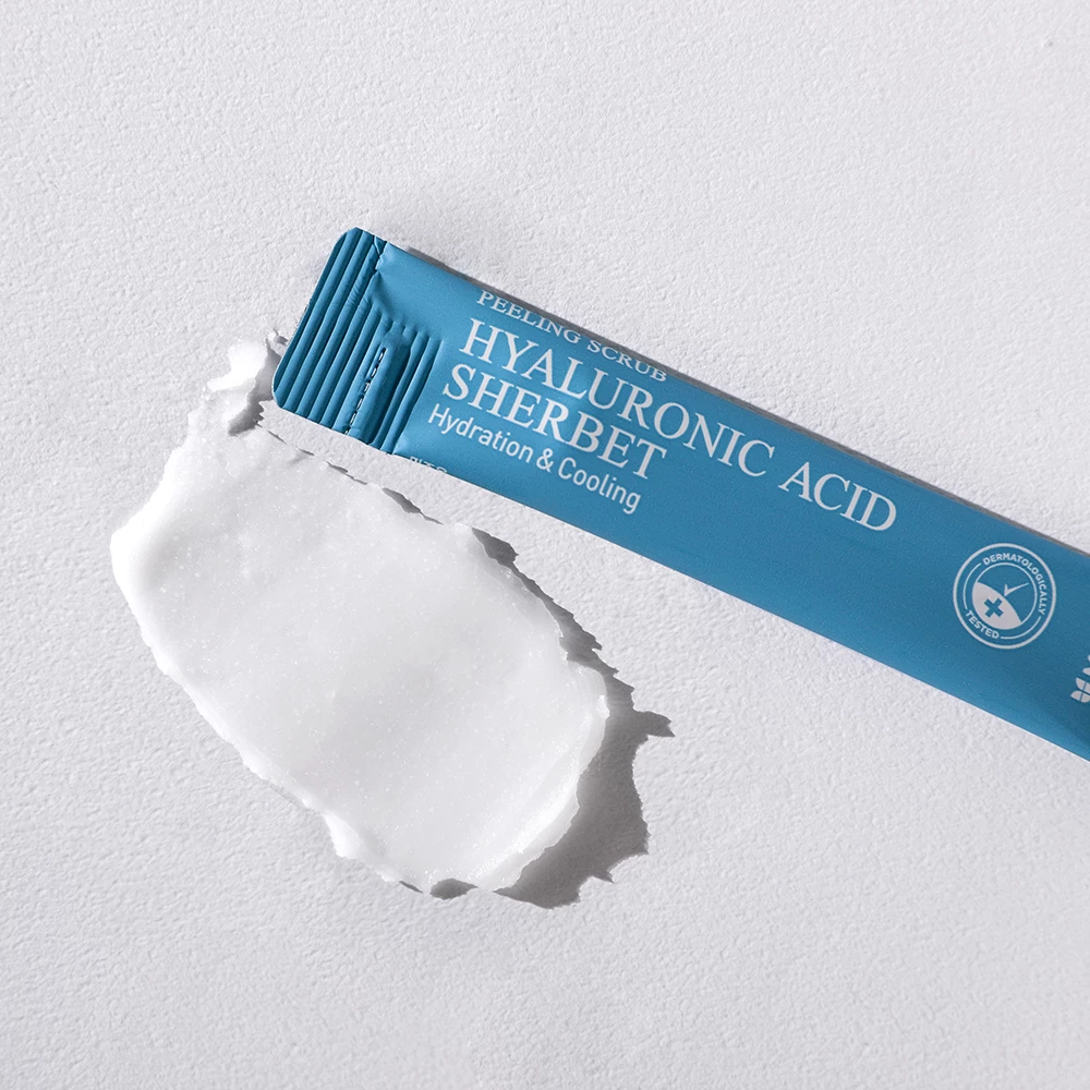 MIZON Hyaluronic Acid Sherbet scrub exfoliant facial hranitor - exfoliere delicata si hidratare intensa, 40 buc
