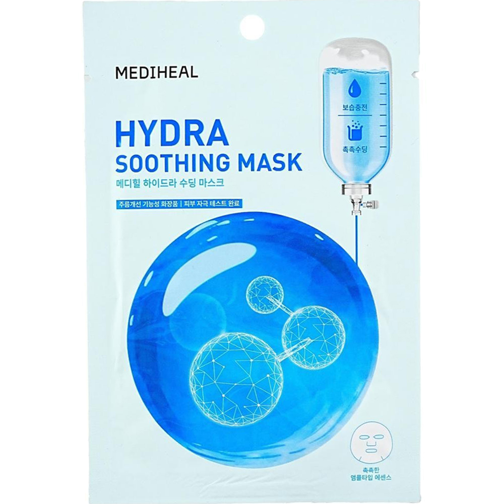 MEDIHEAL Hydra Soothing Sheet Mask - masca de fata tip servetel formulata cu Aquaxyl si acid hialuronic, care contribuie la hidratarea pielii si la metinerea confortului - 20 ml