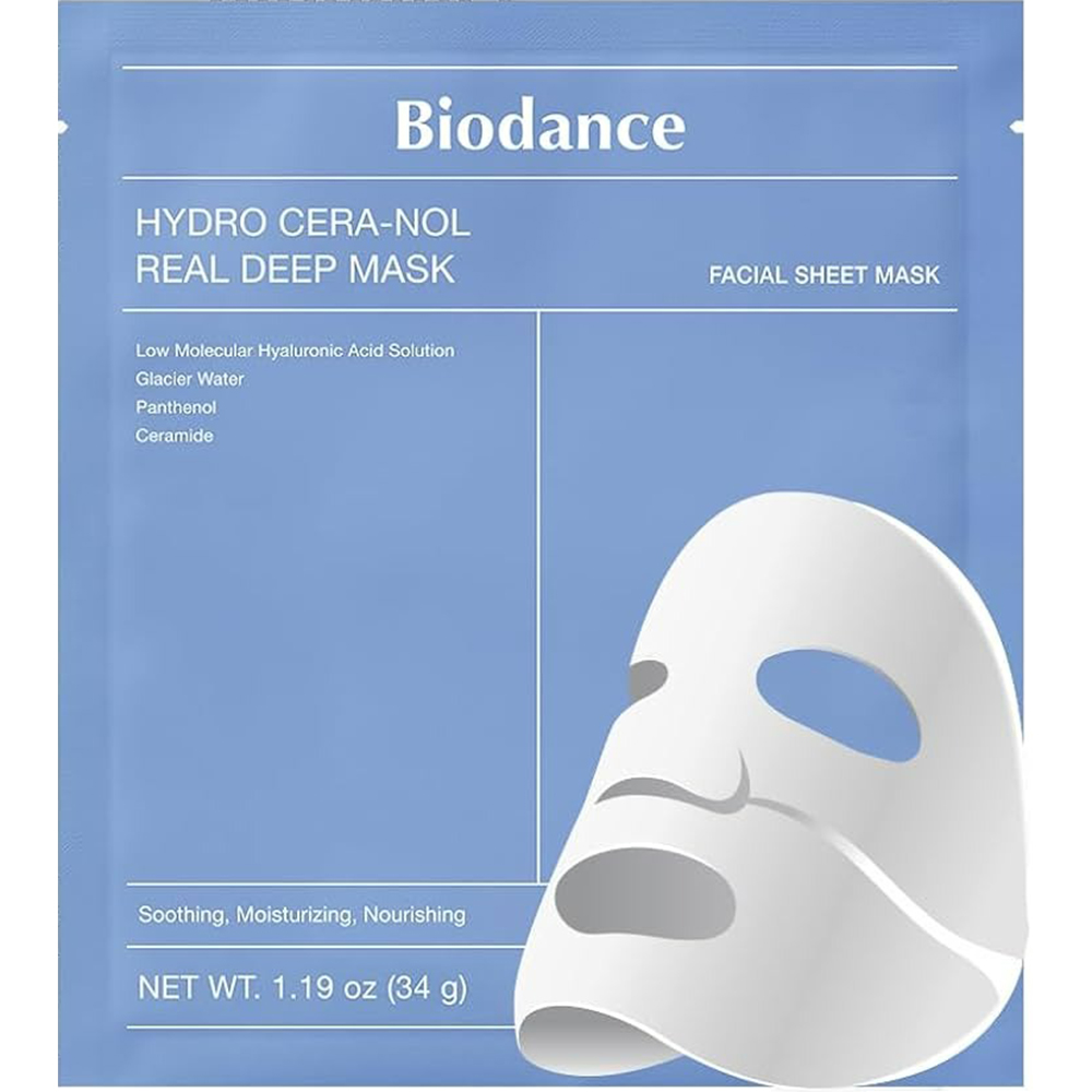 Biodance Hydro Cera-nol Real Deep – Mască de Față Hidratantă cu Acid Hialuronic, 34 g | Hidratare Profundă și Regenerare