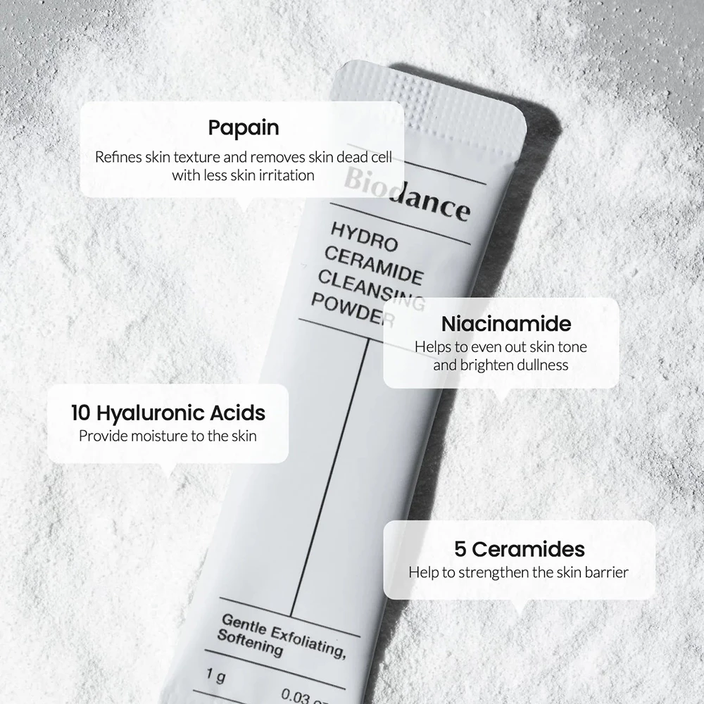 BIODANCE Hydro Ceramide Pudra Enzimatica de Curatare 30 buc - Curatare delicata si hidratare intensa cu acid hialuronic si ceramide, 30 buc
