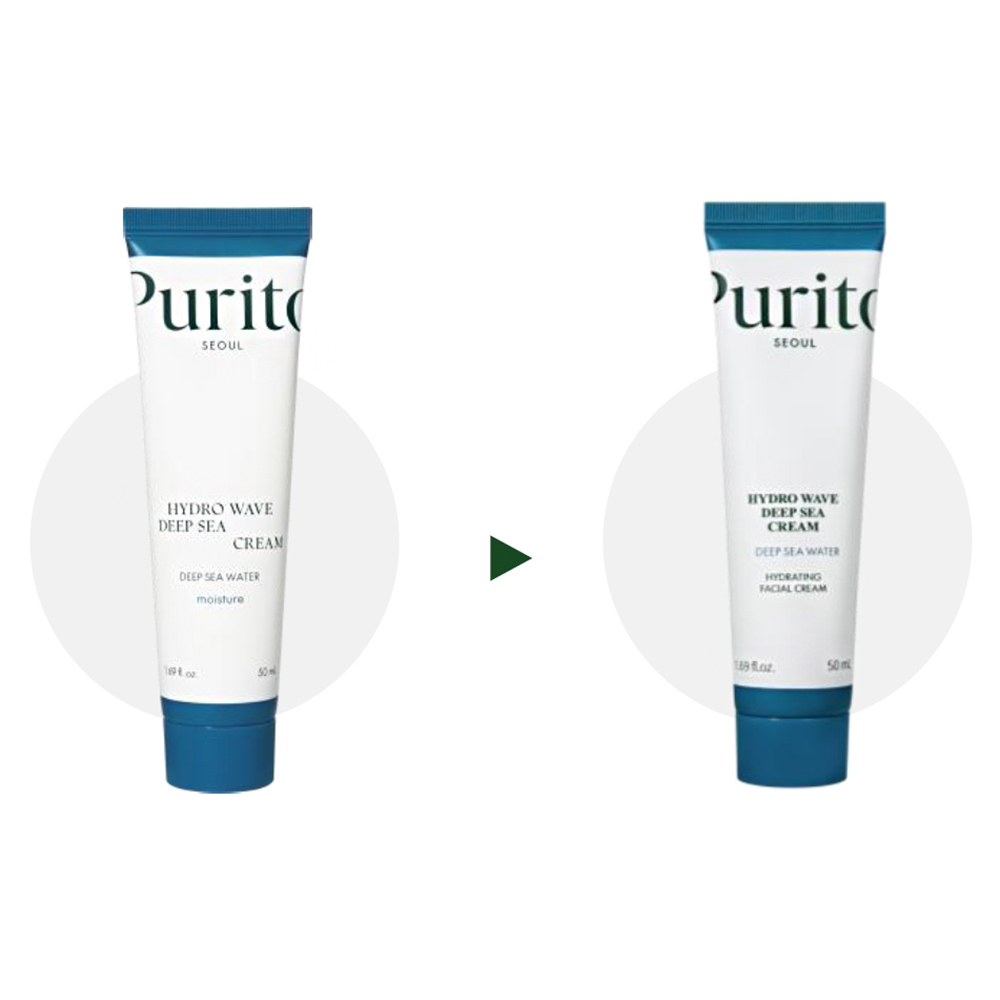 PURITO Hydro Wave Deep Sea Cream - crema de fata formulata cu acid hialuronic si apa de mare bogata in minerale, care contribuie la hidratarea pielii si la mentinerea confortului cutanat - 50 ml