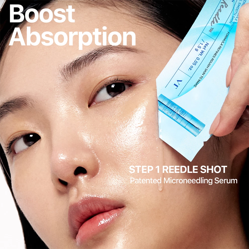 VT COSMETICS Hydrop Reedle Shot 100hL 2 Step Hydrogel Mask Masca de fata - hidratare si elasticitate, 33 gr + 1.5 gr