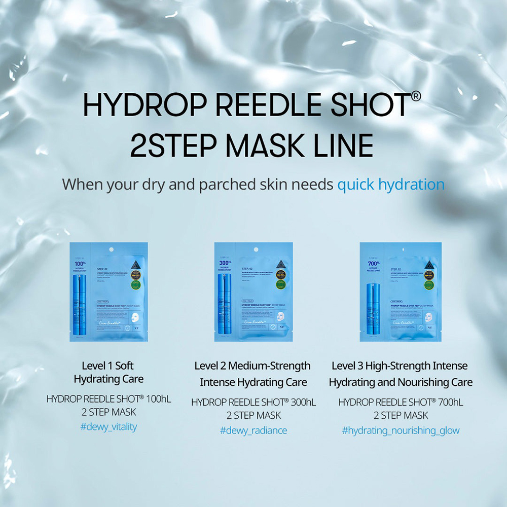 VT COSMETICS Hydrop Reedle Shot 300hl 2 Step Sheet Mask Masca de fata - hidratare si luminozitate, 27 gr