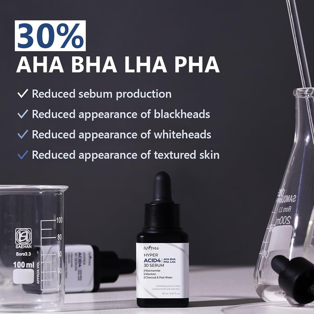 Isntree Hyper Acid4 AHA BHA PHA LHA 30 Serum - Ser de față exfoliant cu 30% acizi