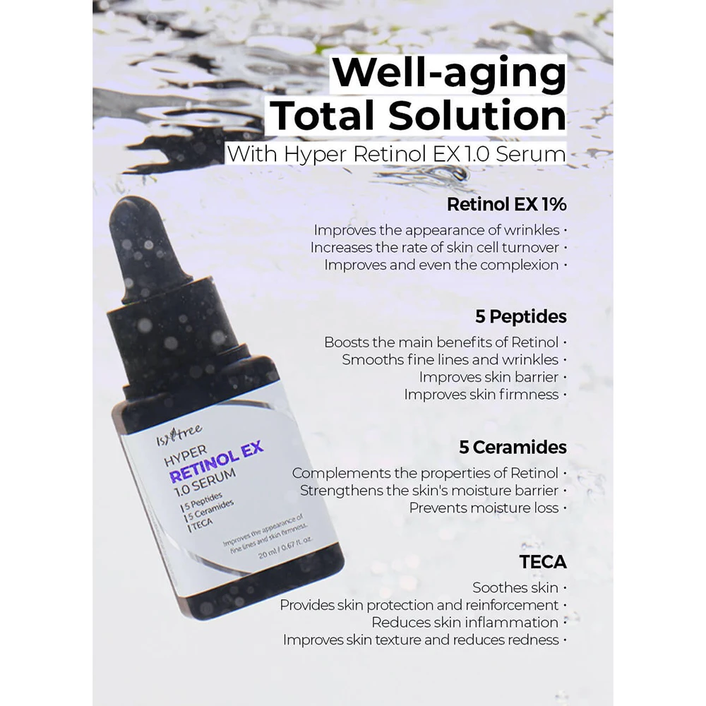 ISNTREE Hyper Line Ser de fata cu retinol EX 1.0 - Anti-aging intens si fermitate, 20 ml