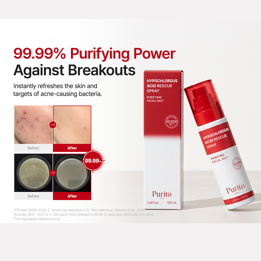 PURITO Hypochlorous Acid Rescue Spray spray pentru fata - calmare si hidratare, 100 ml