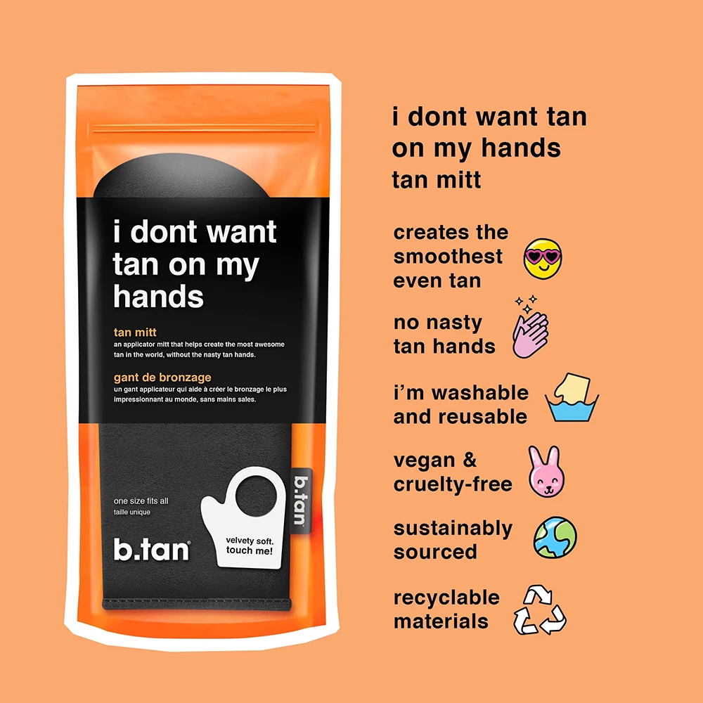 B.tan I Don't Want Tan on My Hands Manusa pentru Aplicarea Autobronzantului Universal - Aplicare Uniforma si Protectie Maini Curate, 1 buc