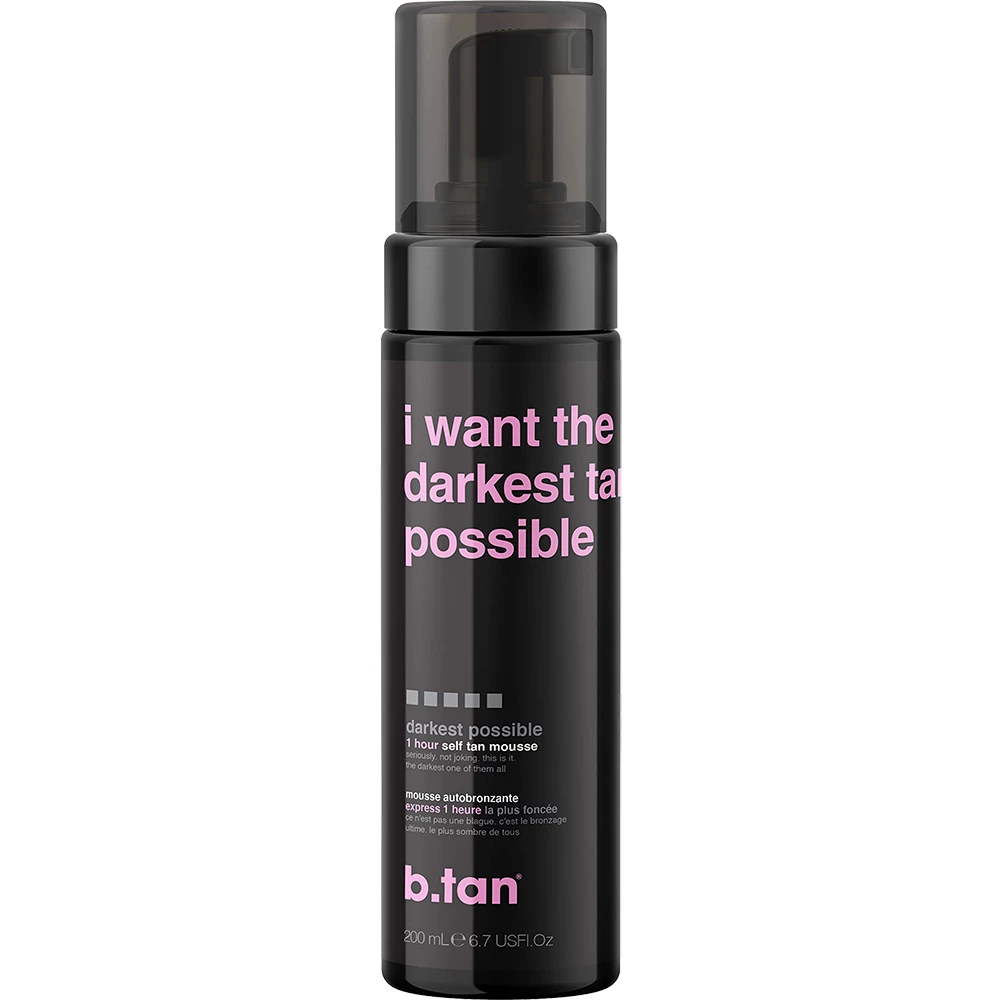 B.tan I Want The Darkest Tan Possible Spuma Autobronzanta Nivel 5 - Bronz Intens si Uniform, Hidratare cu Aloe Vera si Ulei de Jojoba, 200 ml