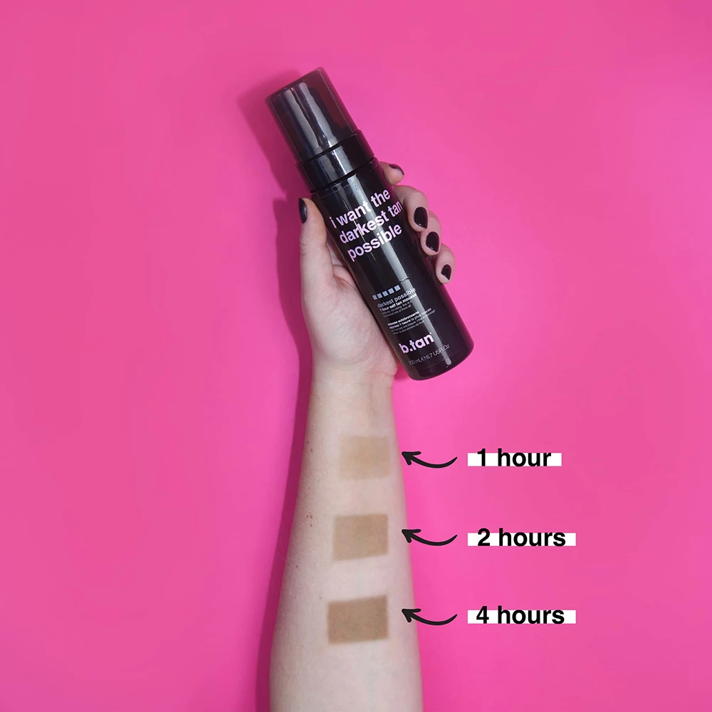 B.tan I Want The Darkest Tan Possible Spuma Autobronzanta Nivel 5 - Bronz Intens si Uniform, Hidratare cu Aloe Vera si Ulei de Jojoba, 200 ml