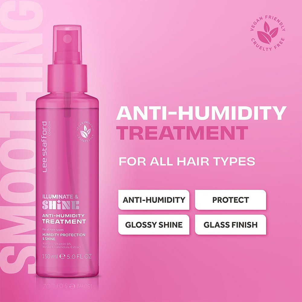 Lee Stafford Illuminate & Shine Spray anti-electrizare și anti-umiditate pentru păr, 150 ml