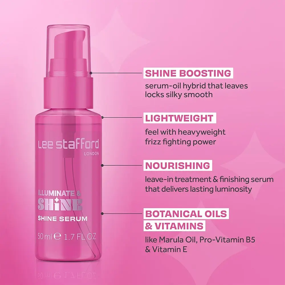 LEE STAFFORD Illuminate & Shine Ser pentru par Stralucire Intensa - Serum hidratant pentru netezire si efect anti-cret, 50 ml