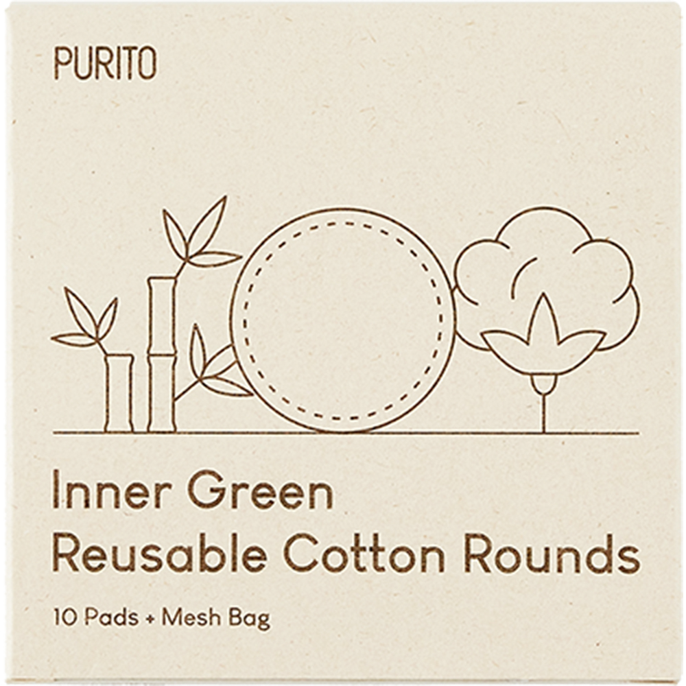 Inner Green Dischete demachiante textile reutilizabire 10 buc si saculet de depozitare