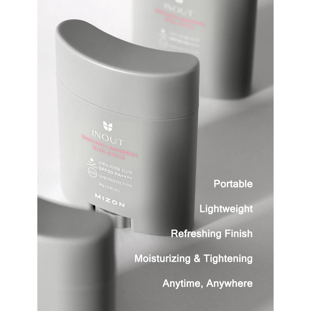 MIZON Inout Smooth Mineral Stick protectie solara fata si corp - SPF50 PA++++ hidratare si iluminare, 26 gr