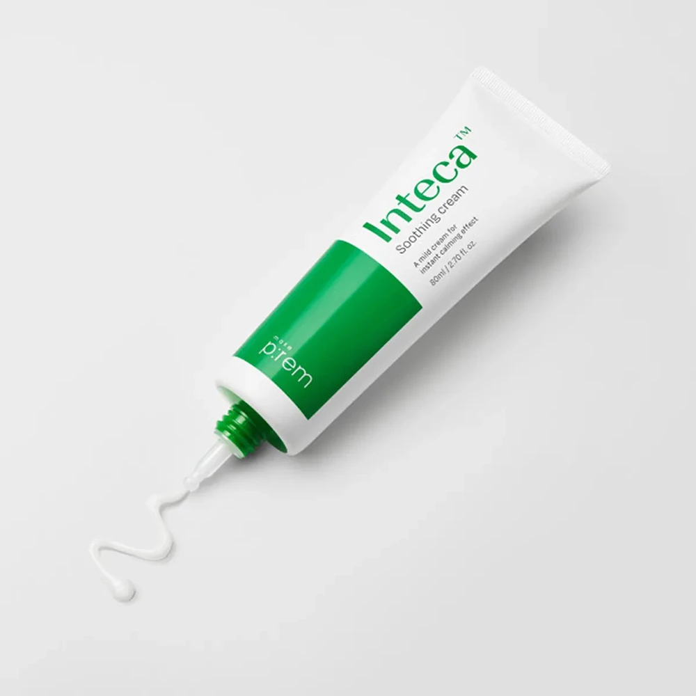 MAKE P:REM Inteca Crema pentru fata Calmanta - Crema vegana calmanta cu extract de Centella Asiatica pentru hidratare si calmarea pielii sensibile, 80 ml