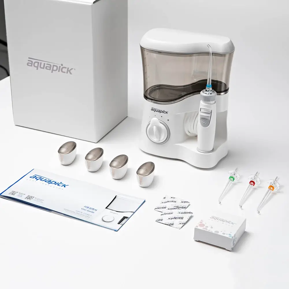 AQUAPICK Irigator Bucal Profesional AQ-350 Gri  - 12 trepte de presiune, Functie auto-start, Curatare Profunda si Protectie Gingivala, Capacitate 600 ml