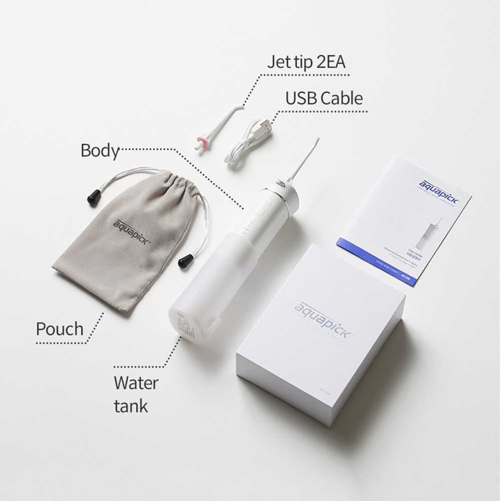Irigator bucal profesional portabil AQ-206, Alb