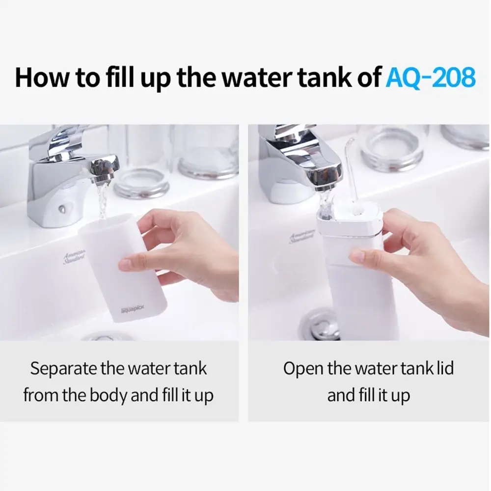 Aq-208 irigator bucal profesional portabil alb