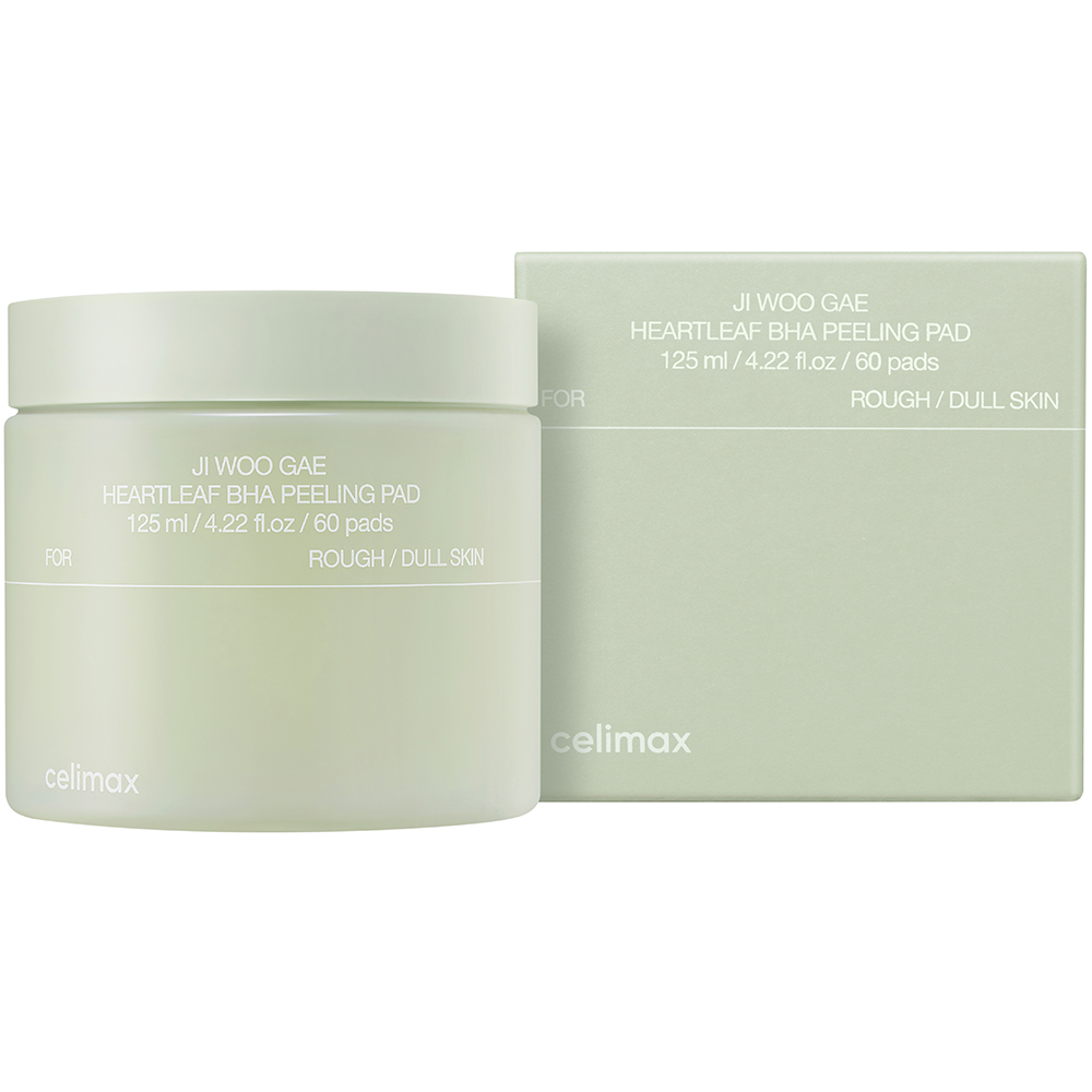 CELIMAX Heartleaf dischete exfoliante pentru fata BHA - exfoliere delicata si hidratare intensa, 60 buc