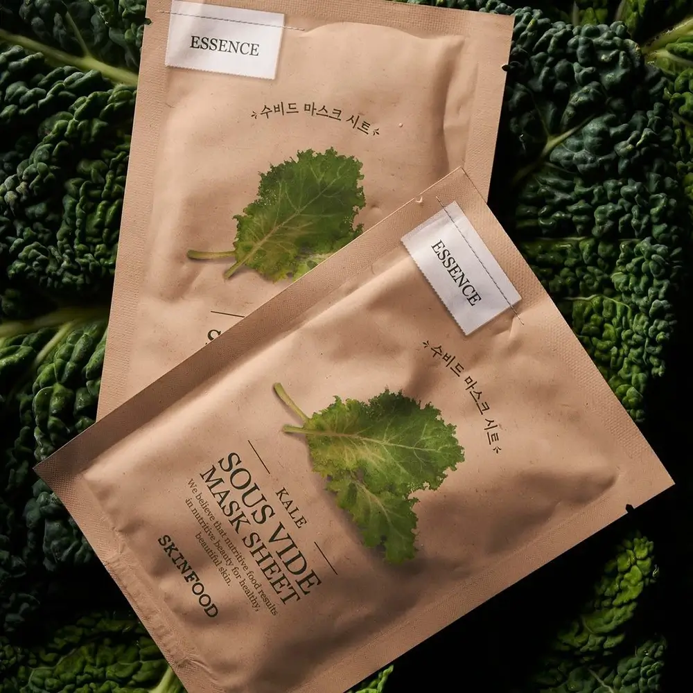 SKINFOOD Kale Sous Vide Masca de fata revitalizanta - Hidratare si stralucire intensa, 22 gr