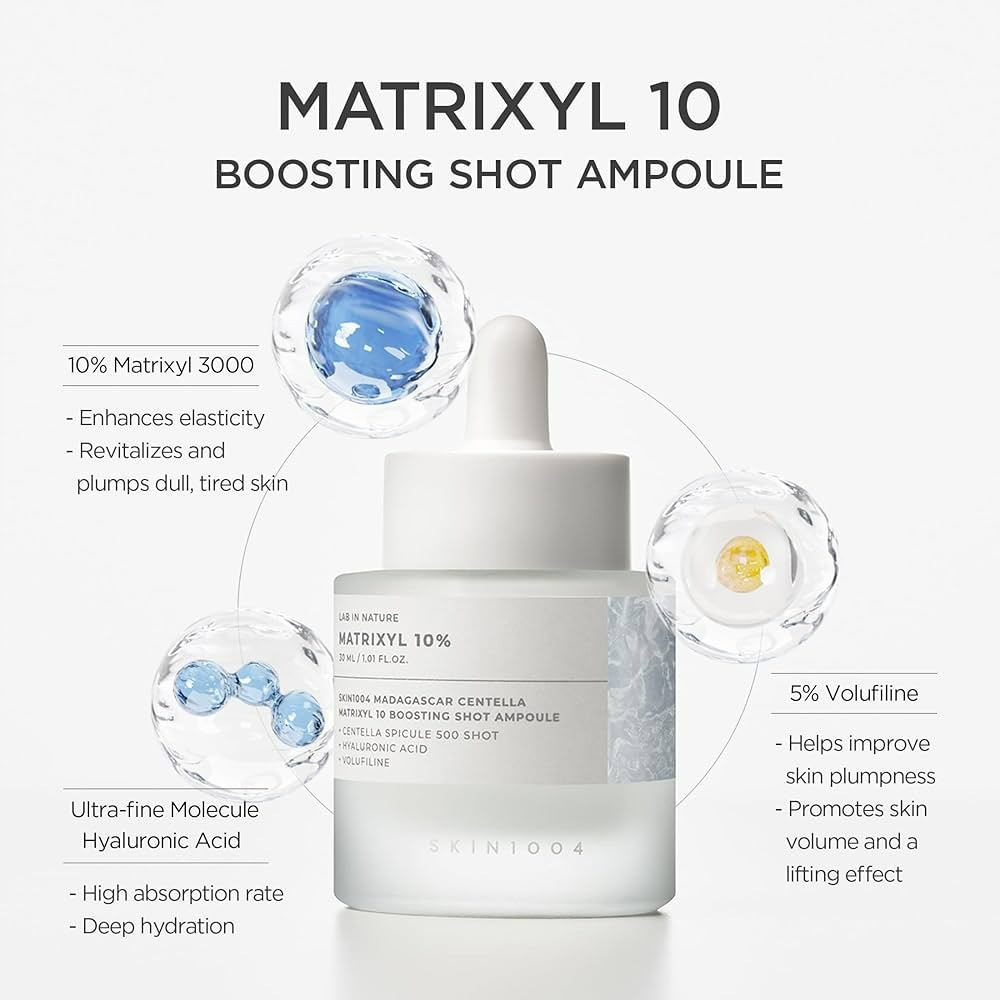SKIN1004 Lab in Nature Madagascar Centella Matrixyl 10 Boosting Shot Ampoule ser de fata - elasticitate si hidratare, 30 ml