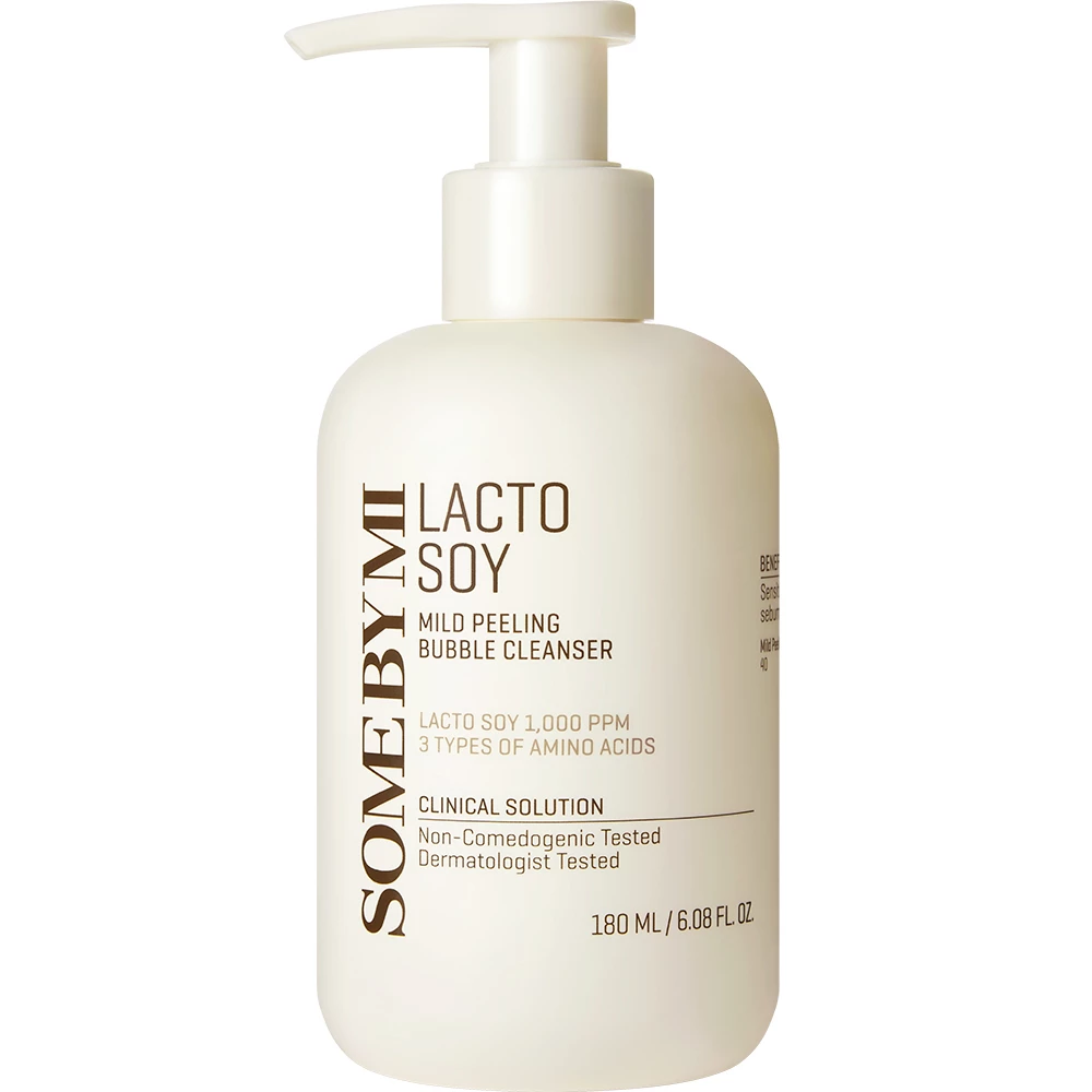 SOME BY MI Lactosoy Mild Bubble Peeling Clenaser Spuma de curatare - exfoliere si hidratare si luminozitate, 180 ml