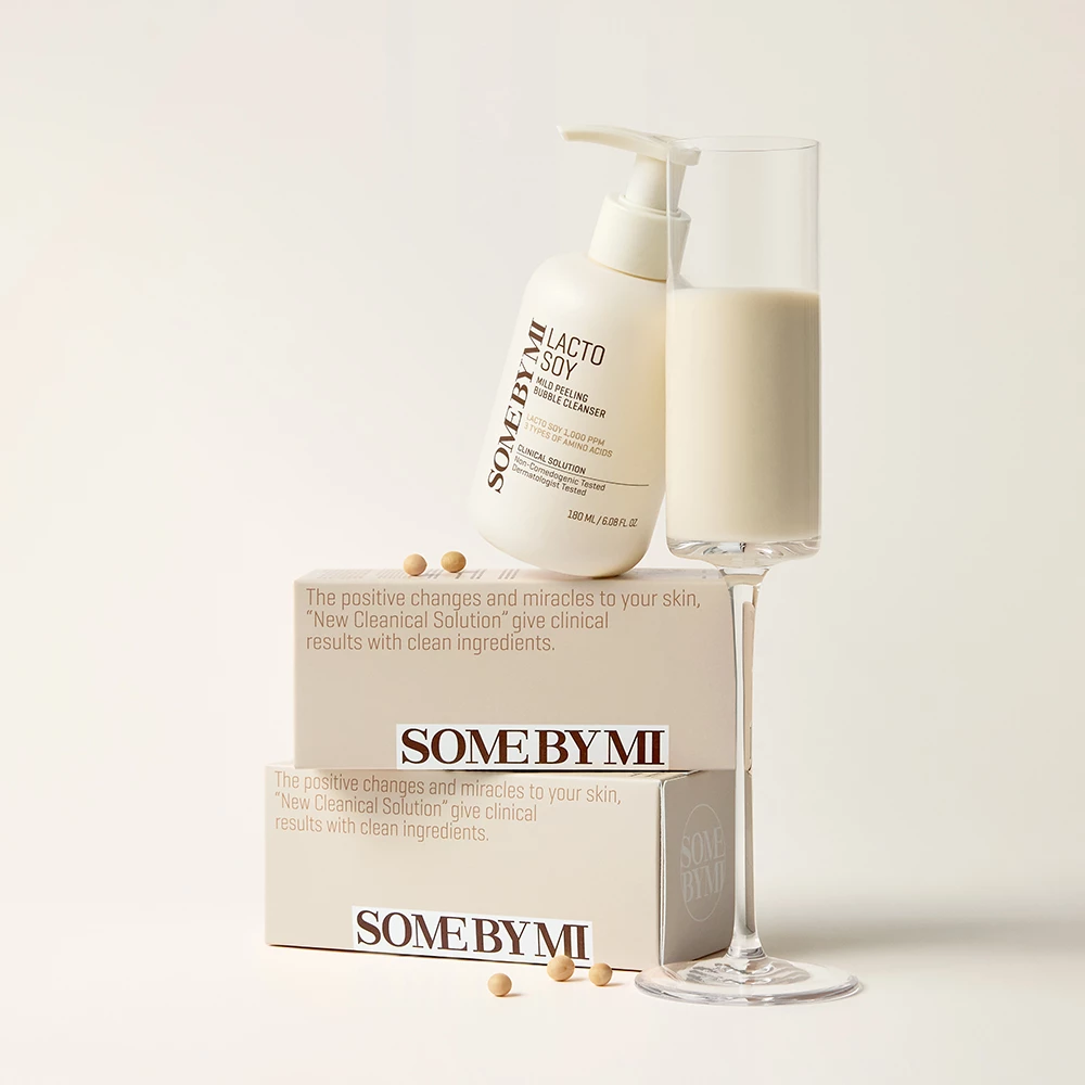 SOME BY MI Lactosoy Mild Bubble Peeling Clenaser Spuma de curatare - exfoliere si hidratare si luminozitate, 180 ml