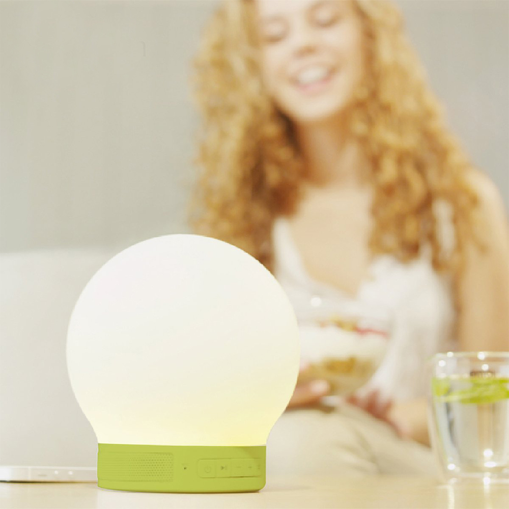 Lampa Mini Smart Led cu touch si boxa bluetooth Verde