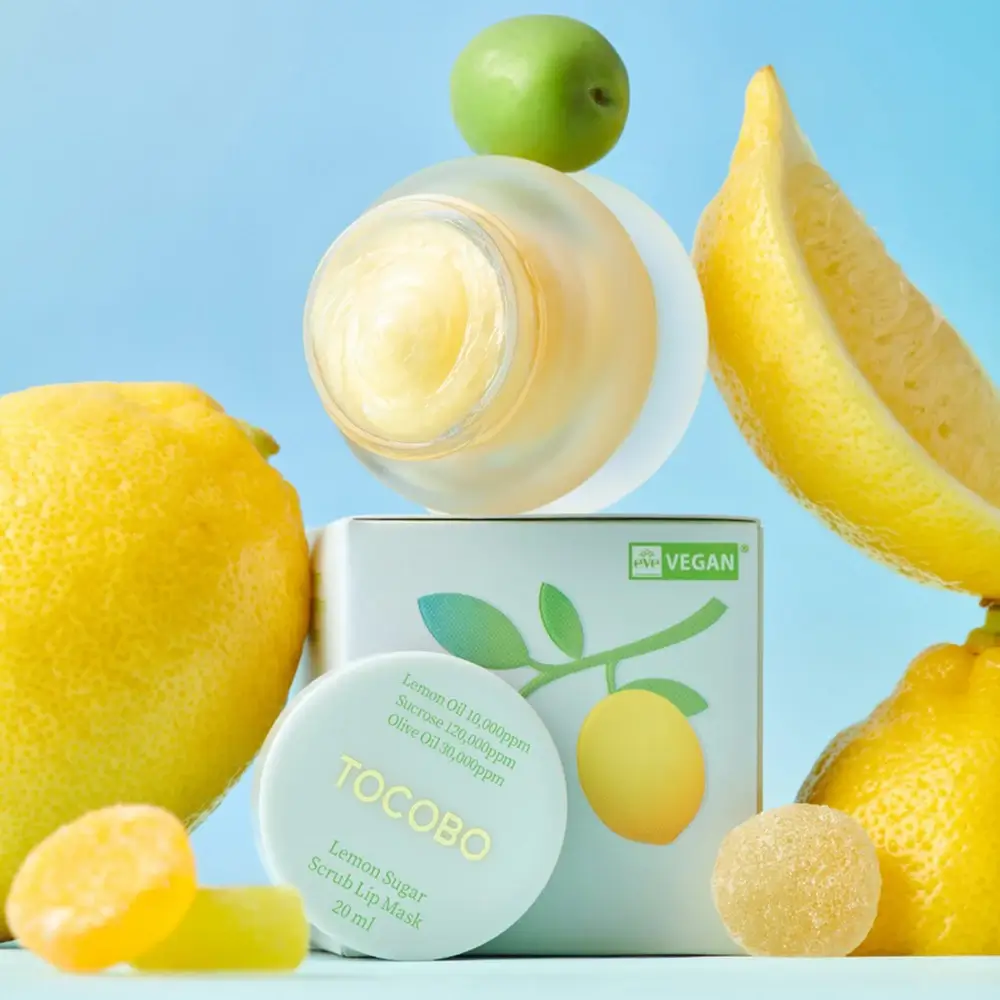 TOCOBO Lemon Sugar Scrub Masca Exfolianta pentru Buze Lamaie - Exfoliere Delicata si Hidratare Profunda, 20 ml