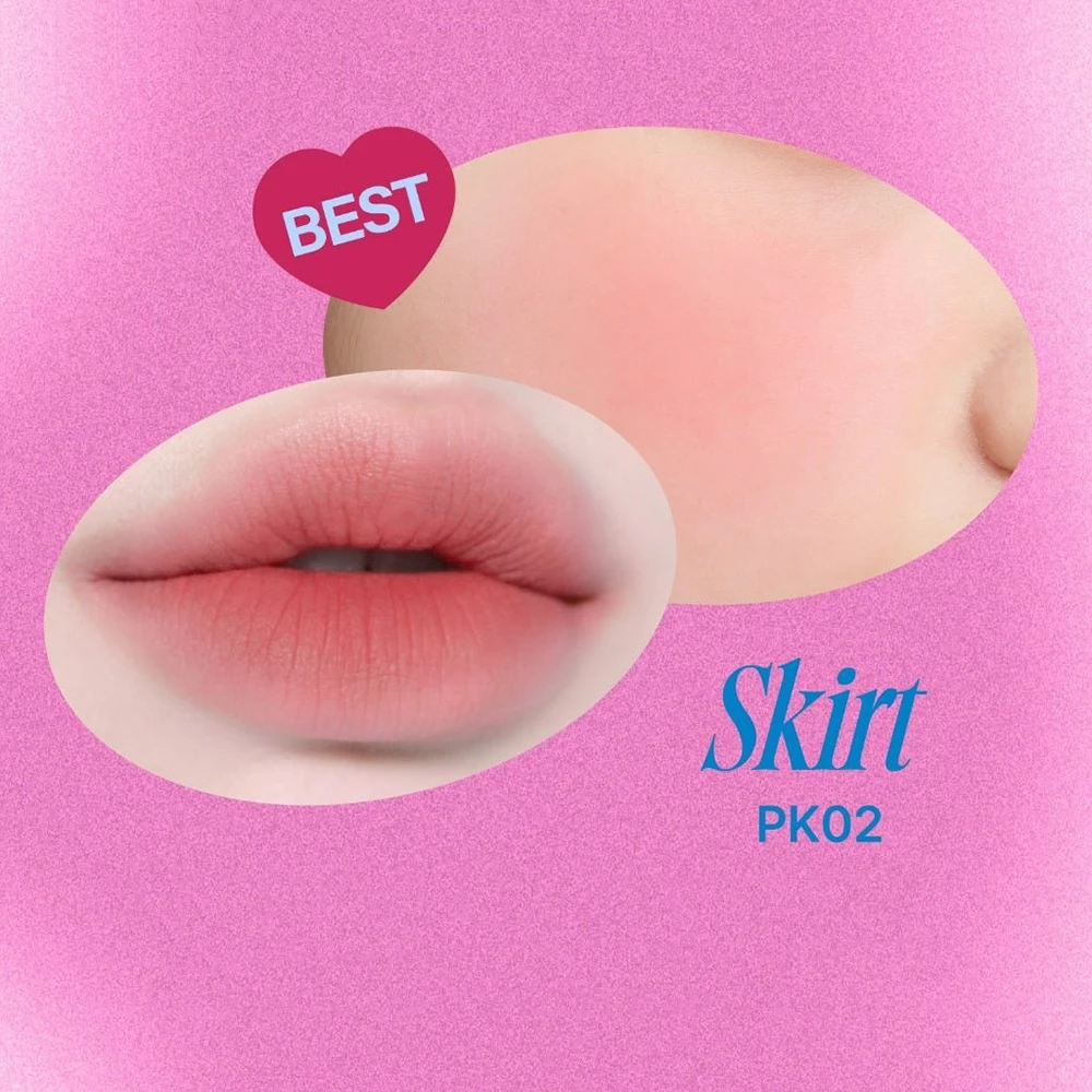 FWEE Blurry Collection Fard Multifunctional pentru Buze si Obraji PK02 Skirt Roz - Finish Mat Catifelat si Hidratare cu Extract de Agave, 5 gr