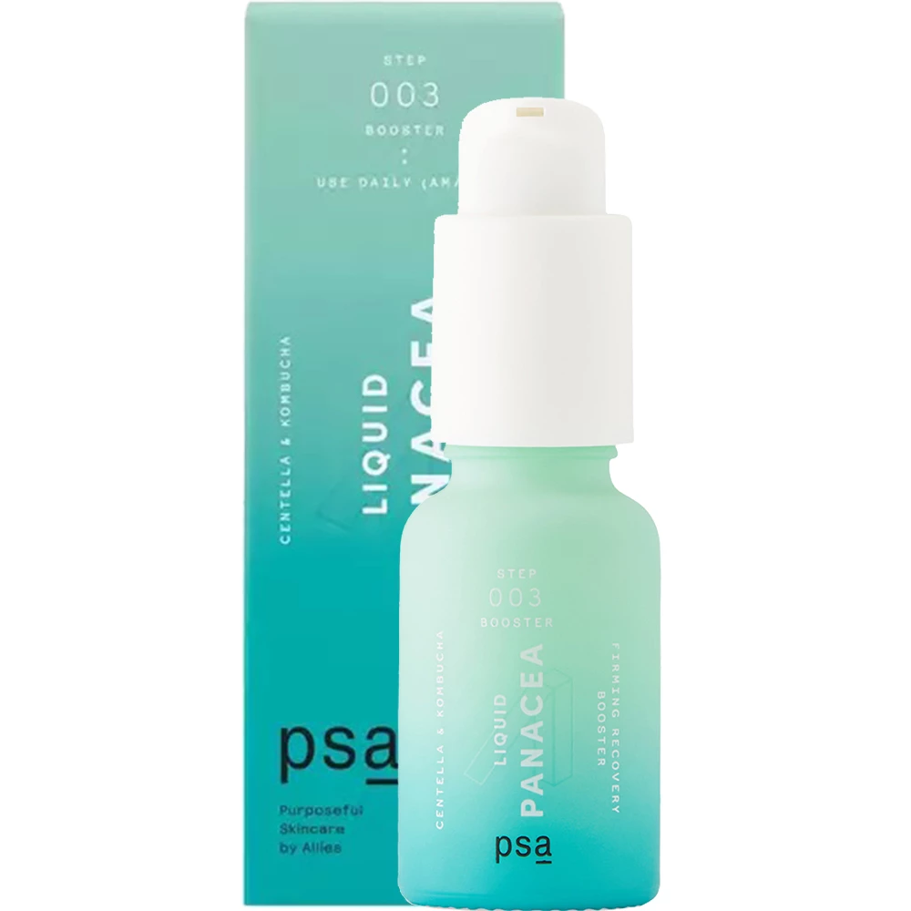 PSA Liquid Panacea – Ser Reparator pentru Fermitate cu Centella și Kombucha, 15 ml | Îngrijire Intensivă