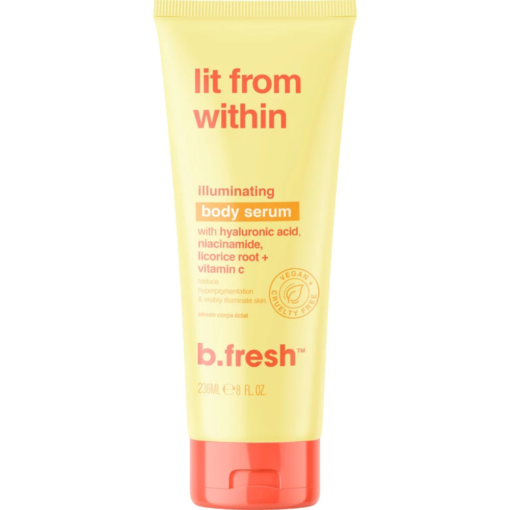 B.fresh Lit From Within Ser Iluminator pentru Corp Radiant Glow - Cu Acid Hialuronic si Vitamina C pentru Stralucire si Uniformizare, 236 ml