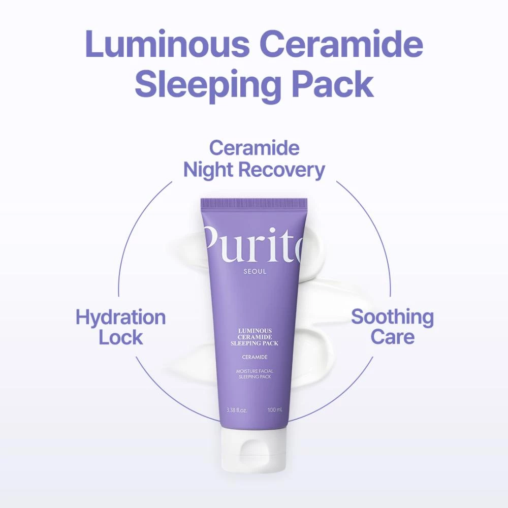 PURITO Luminous Ceramide Sleeping Pack Crema de fata - netezire si hidratare 100 ml