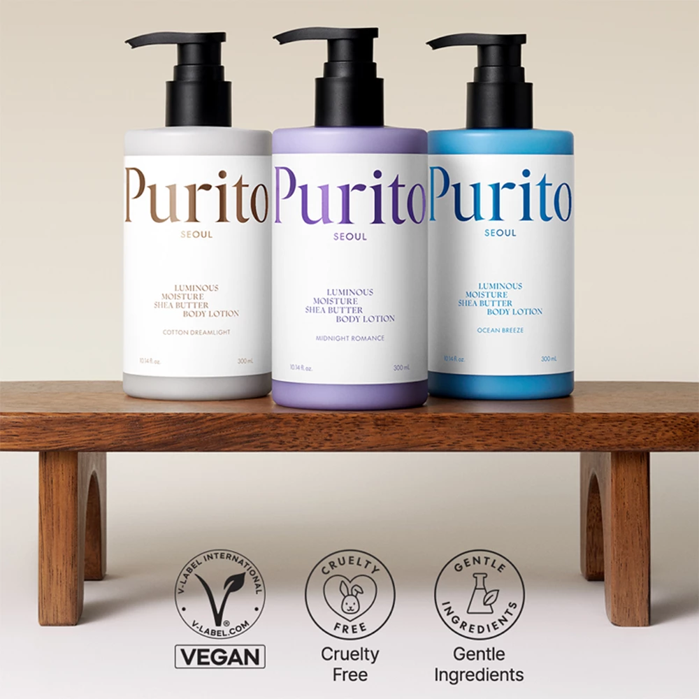 PURITO Seoul Luminous Moisture Lotiune de Corp Midnight Romance - Hidratare Intensa si Stralucire Naturala, 300 ml