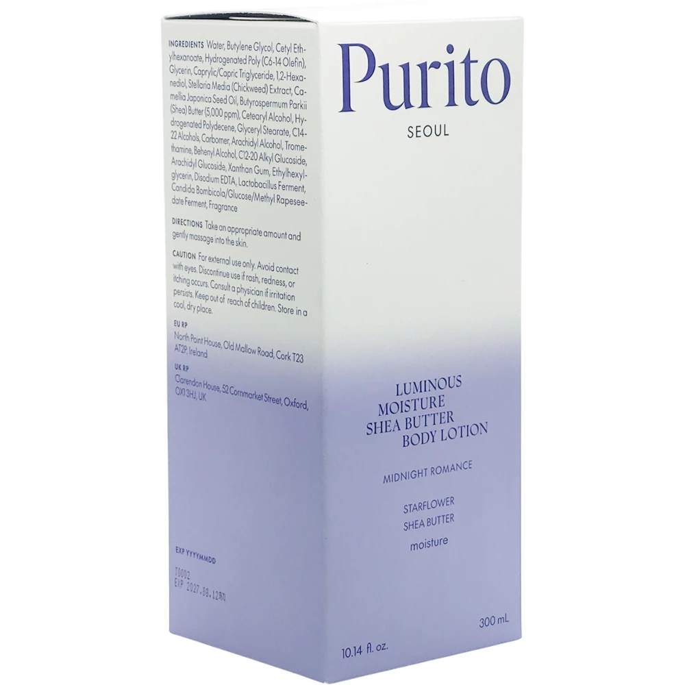 PURITO Seoul Luminous Moisture Lotiune de Corp Midnight Romance - Hidratare Intensa si Stralucire Naturala, 300 ml