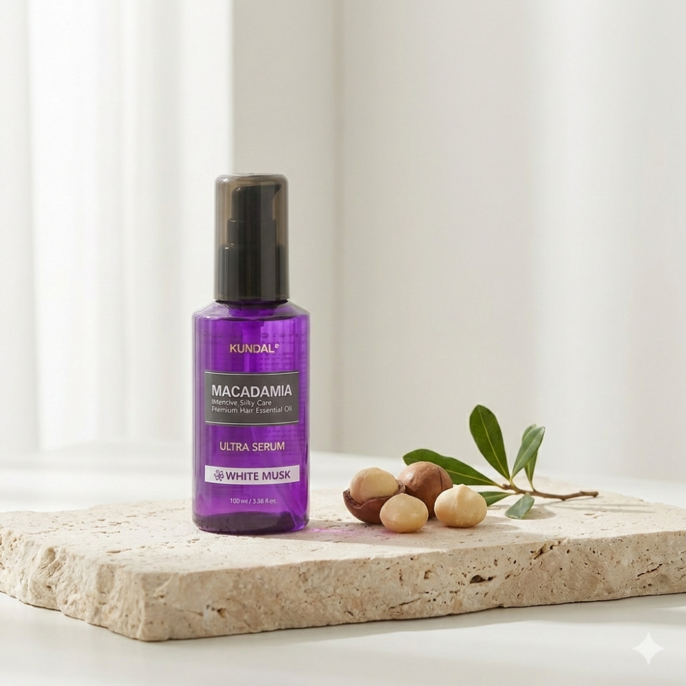 KUNDAL Macadamia Hair Serum ser de par White Musk - hidratare si netezire, 100 ml