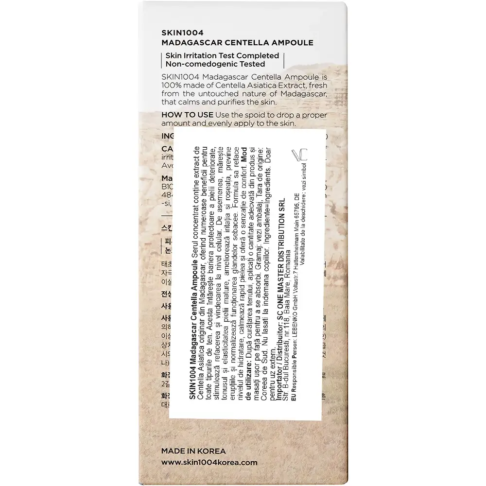 SKIN1004 Madagascar Ser Concentrat pentru Fata - Calmarea Tenului si Hidratare Intensa, 55 ml