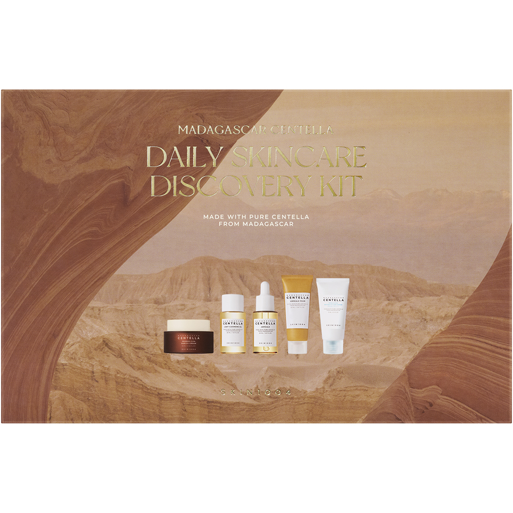 SKIN1004 Madagascar Centella Daily Skincare Discovery Kit - Set formulat cu Centella Asiatica, care contribuie la curatarea, calmarea, hidratarea si protectia solara a pielii