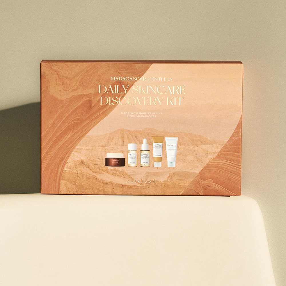 SKIN1004 Madagascar Centella Daily Skincare Discovery Kit - Set formulat cu Centella Asiatica, care contribuie la curatarea, calmarea, hidratarea si protectia solara a pielii