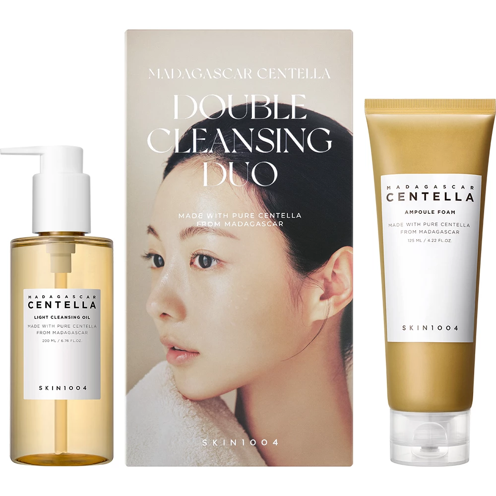 SKIN1004 Madagascar Centella Double Cleansing Duo Set – Spumă de Curățare 125 ml și Ulei de Curățare 200 ml | Curățare Profundă și Hidratare