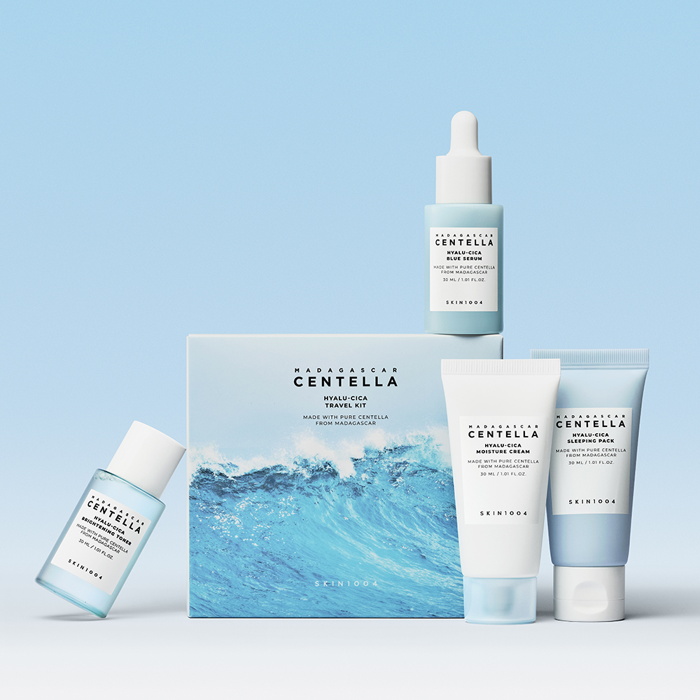 SKIN1004 Madagascar Centella Hyalu-Cica Travel Kit - Set formulat cu Centella Asiatica si acid hialuronic, care contribuie la hidratarea pielii si la metinerea barierei naturale a pielii