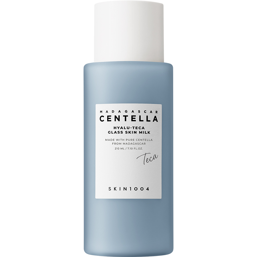 SKIN1004 Madagascar Centella Hyalu-Teca Glass Skin Milk, 210 ml - Esenta formulata cu hialuronat de sodiu si Centella Asiatica, care contribuie la hidratarea pielii si la metinerea confortului cutanat