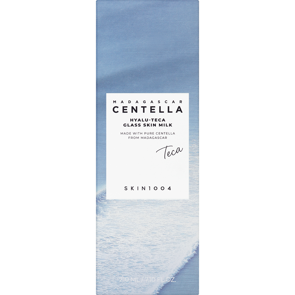 SKIN1004 Madagascar Centella Hyalu-Teca Glass Skin Milk, 210 ml - Esenta formulata cu hialuronat de sodiu si Centella Asiatica, care contribuie la hidratarea pielii si la metinerea confortului cutanat