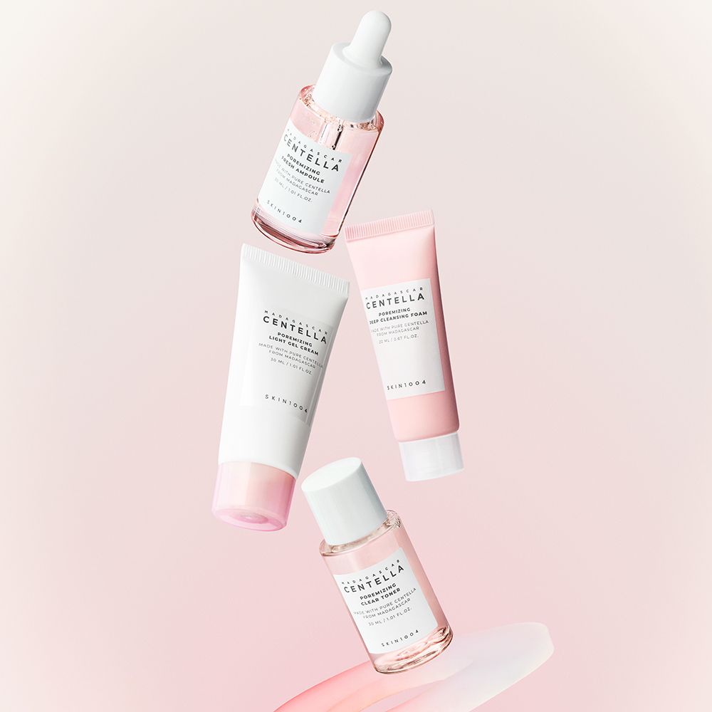 SKIN1004 Madagascar Centella Poremizing Travel Kit - Set formulat cu extract de Centella Asiatica si caolin, care contribuie la curatarea impuritatilor si la metinerea echilibrului de sebum