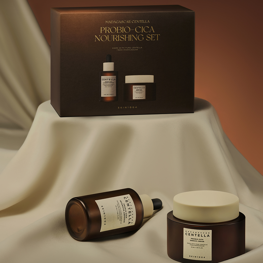 SKIN1004 Madagascar Centella Probio-Cica Nourishing Set - Set formulat cu Centella Asiatica si niacinamida, care contribuie la hidratarea pielii si la sustinerea barierei cutanate