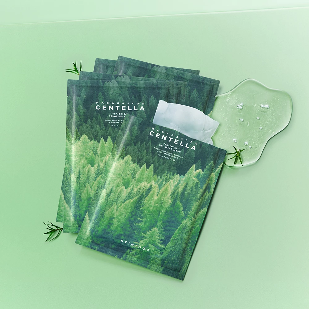 SKIN1004 Madagascar Centella Tea-Trica Relaxing Mask Masca de fata - calmare si hidratare, 24 ml x 5 buc