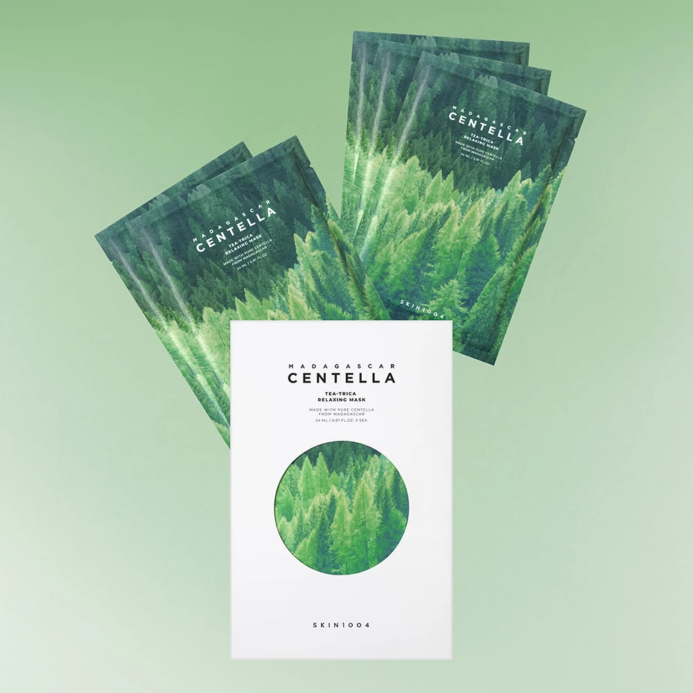 SKIN1004 Madagascar Centella Tea-Trica Relaxing Mask Masca de fata - calmare si hidratare, 24 ml x 5 buc