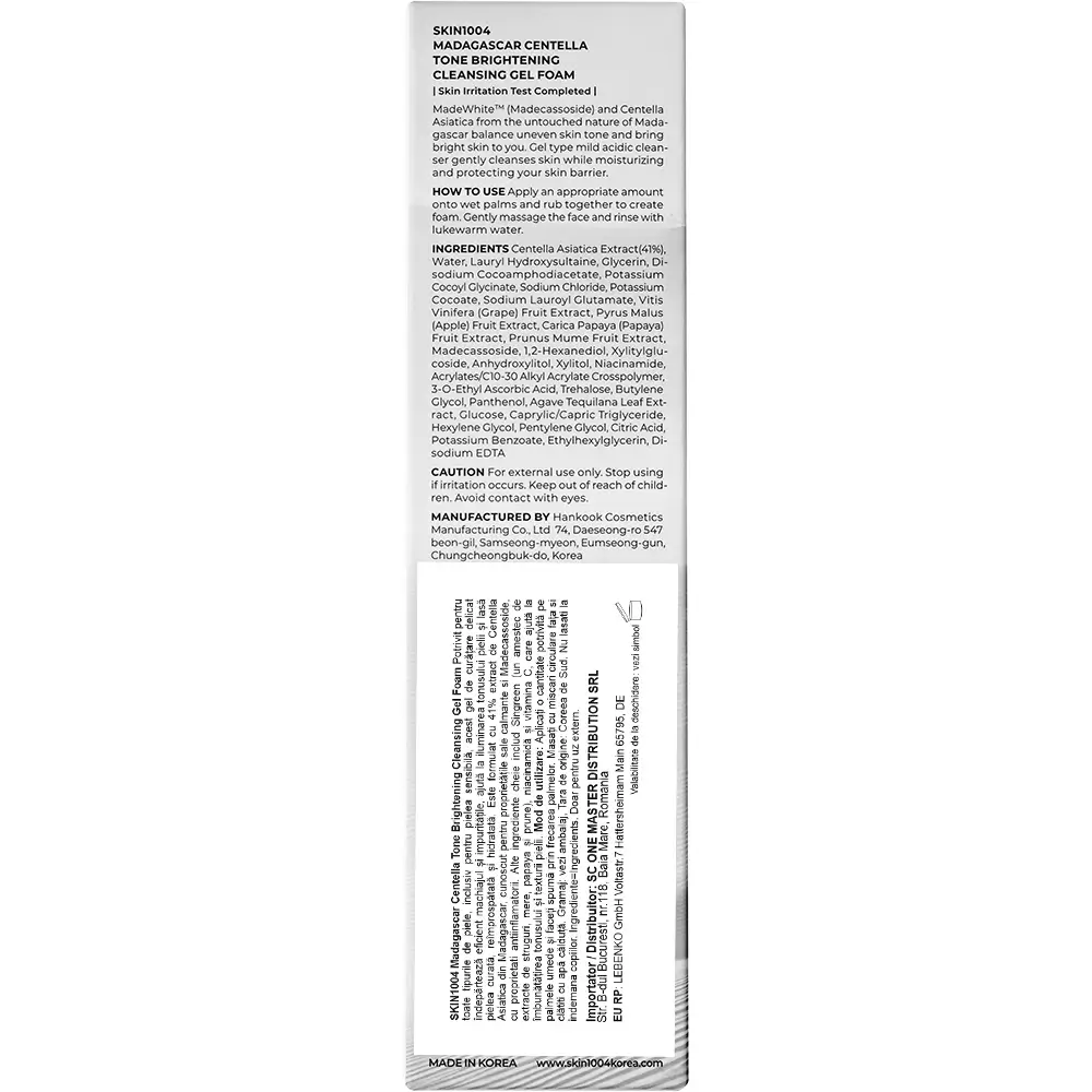 SKIN1004 Madagascar Centella Gel de Curatare Iluminator - Curatare Delicata si Stralucire Naturala, 125 ml