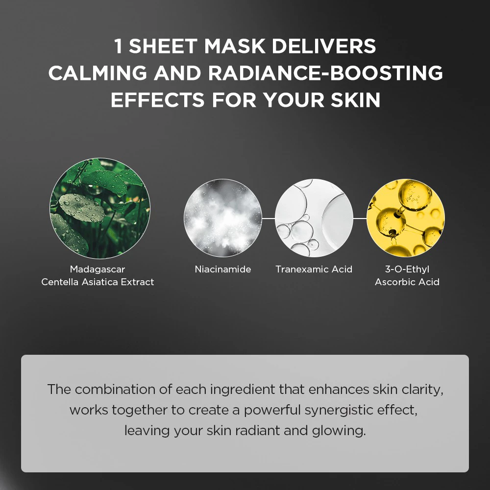 SKIN1004 Madagascar Centella Masca tip Servetel Iluminatoare Glow Mask - Hidratare Intensa si Stralucire Naturala, 25 ml