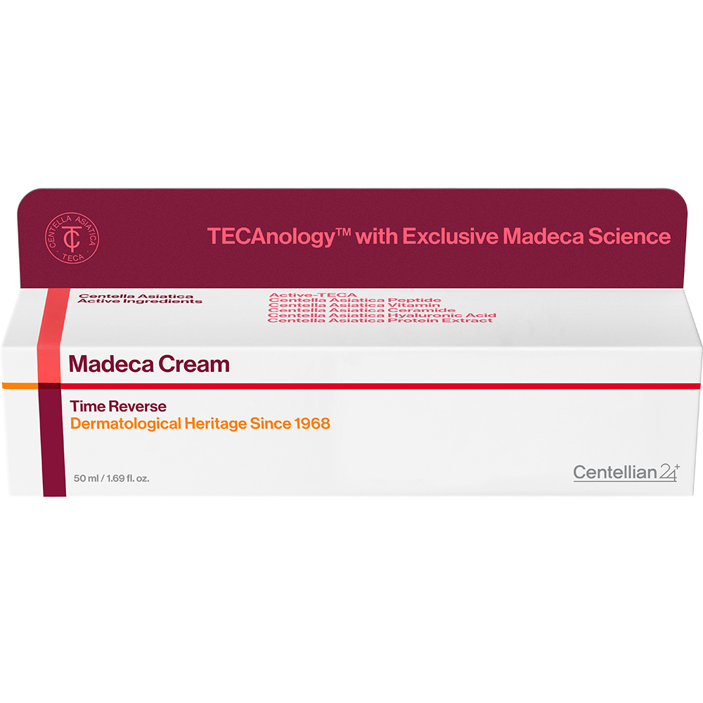 CENTELLIAN24 Madeca Cream Time Reverse - crema de fata formulata cu madecassoside si niacinamida, care contribuie la calmarea pielii si la uniformizarea tonului pielii - 50 ml